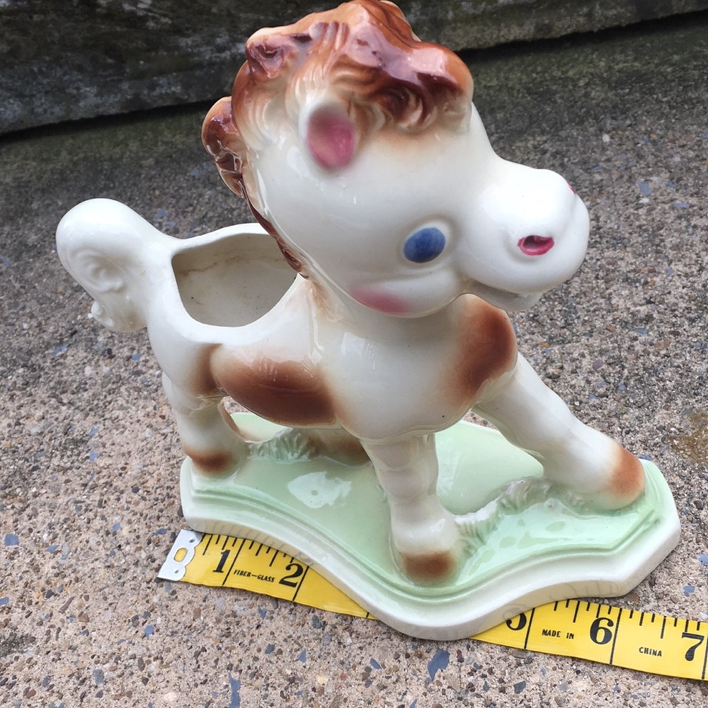 Vintage ceramic Remple “Frisky”pony planter (7024). - Picture 7 of 9